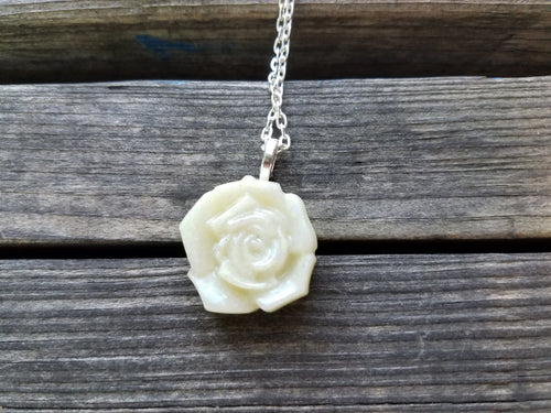 Small breastmilk rose or heart  necklace