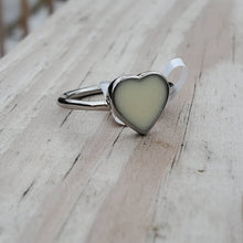 Stainless steel heart bezel ring