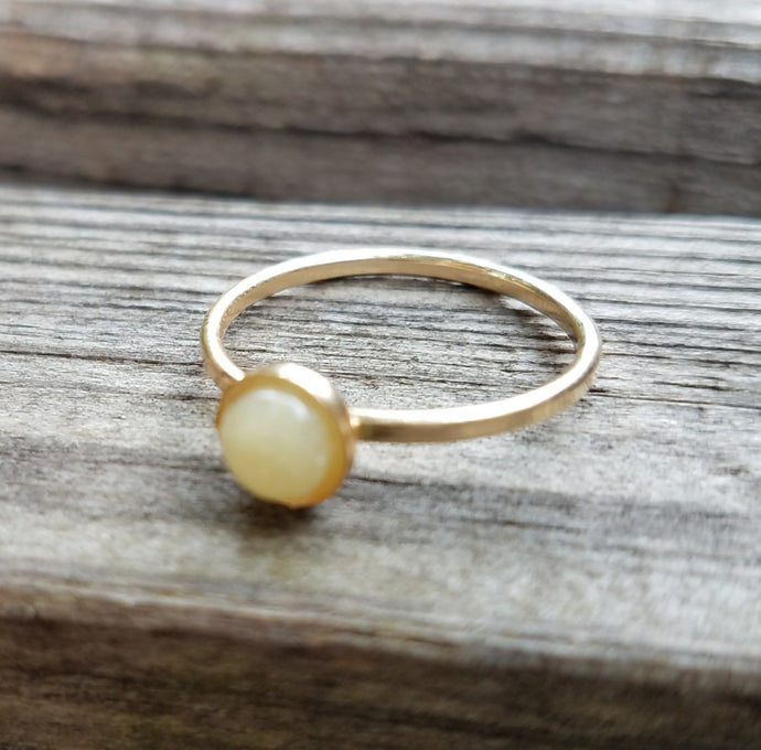 Gold simple bezel ring
